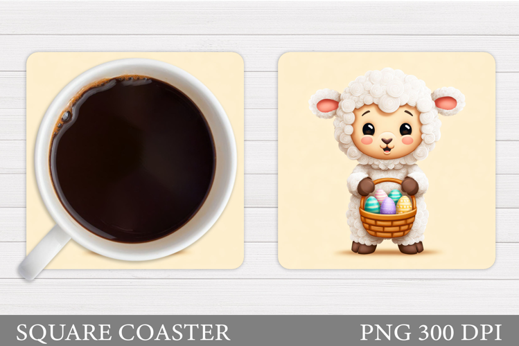 Easter Lamb Coaster Design. Easter Coaster Sublimation