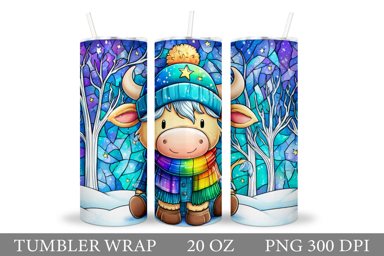 Christmas Cow Tumbler Design. Christmas Tumbler Sublimation