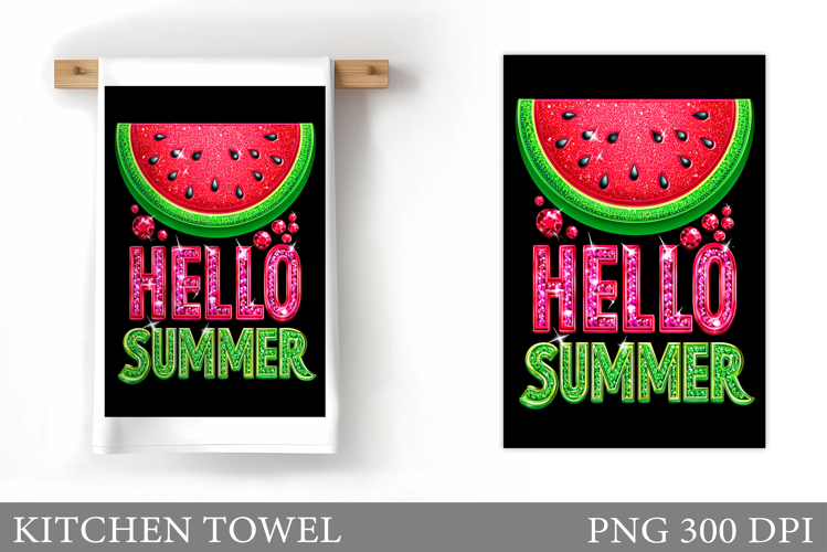 Watermelon Kitchen Towel. Summer Kitchen Towel Design