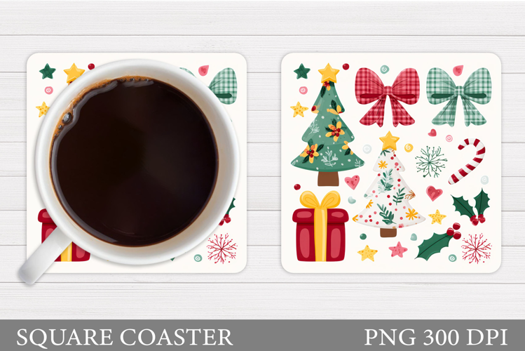 Christmas Tree Coaster Design. Christmas Coaster Sublimation