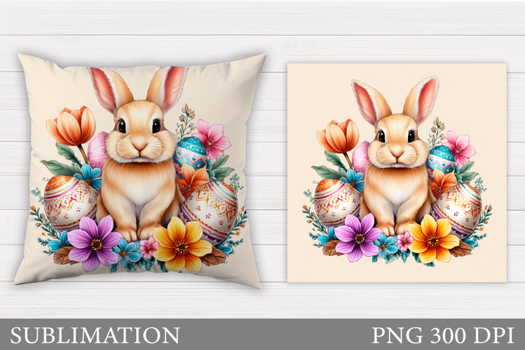 Easter Bunny Pillow Design. Easter Bunny Sublimation