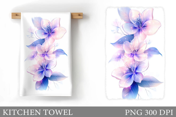 Flowers Kitchen Towel Design. Kitchen Towel Sublimation example image 1