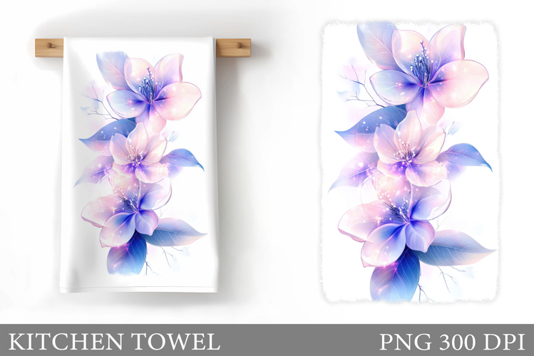 Flowers Kitchen Towel Design. Kitchen Towel Sublimation