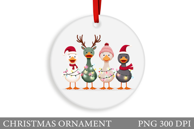 Cute Goose Christmas Ornament. Christmas Sublimation