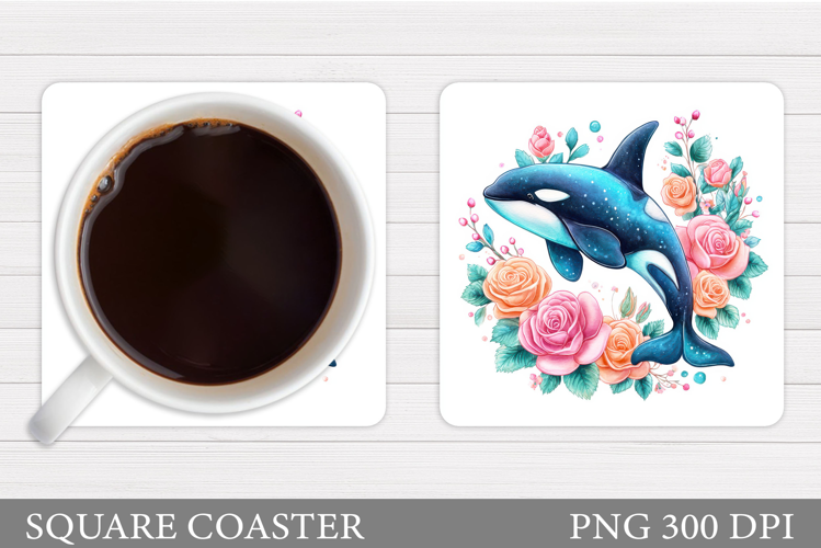Killer Whale Coaster Design. Killer Whale Sublimation