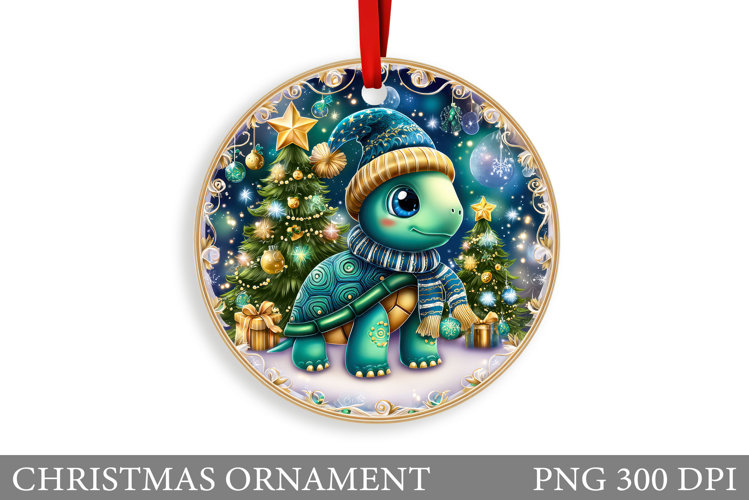 Cute Turtle Christmas Ornament. Christmas Ornament Design