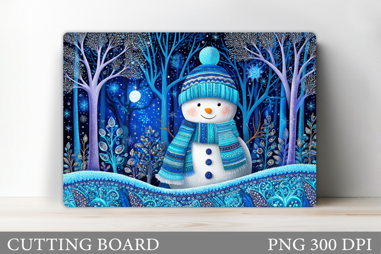 Snowman Cutting Board Design. Christmas Cutting Board