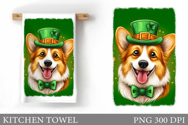 St Patrick Dog Kitchen Towel. St Patrick Kitchen Towel