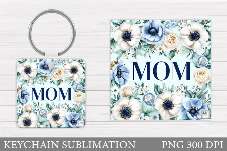 Mother's Day Keychain Design. Flowers Keychain Sublimation