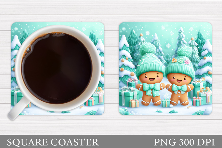 Gingerbread Coaster Design. Christmas Coaster Sublimation