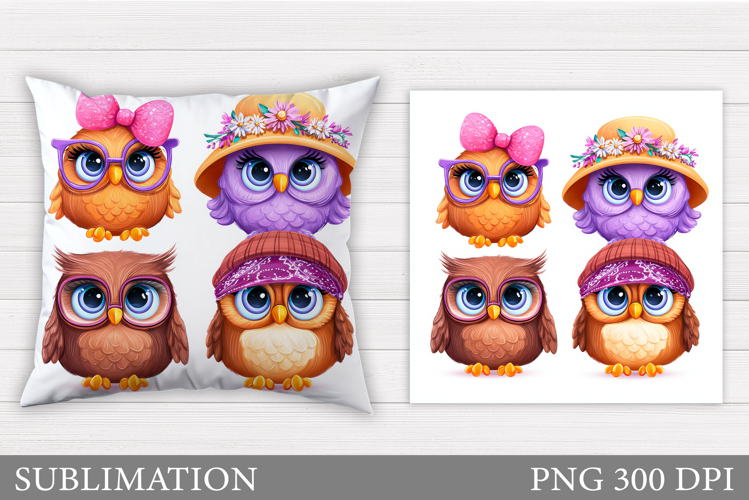 Cute Owl Pillow Design. Cute Owl Sublimation