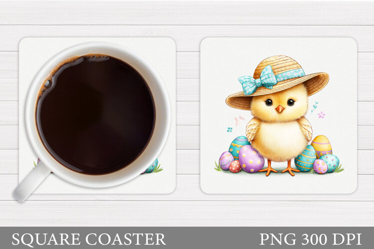 Easter Chick Coaster Design. Easter Coaster Sublimation example image 1