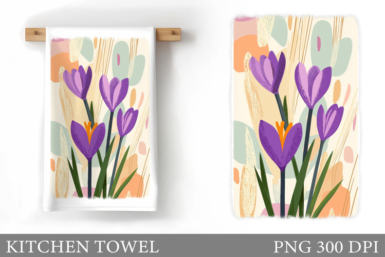 Flowers Kitchen Towel Design. Kitchen Towel Sublimation