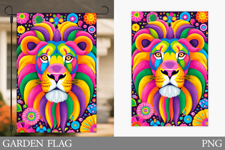 Lion Garden Flag Design. Lion Sublimation