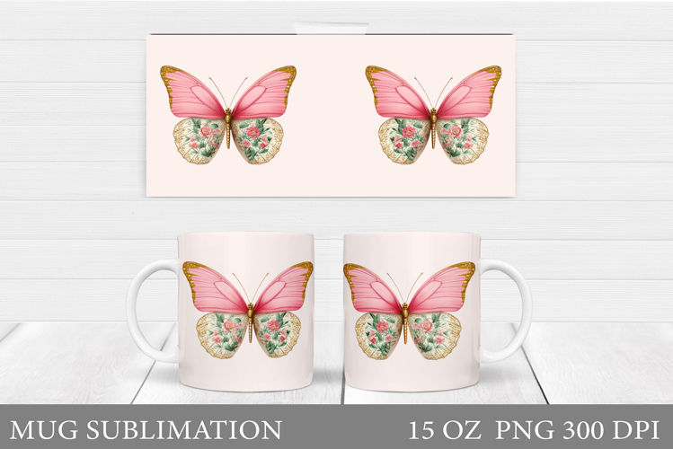 Butterfly Mug Design. Butterfly Mug Sublimation