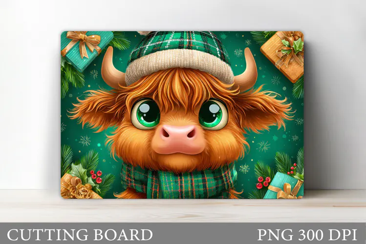 Christmas Cow Cutting Board. Christmas Cutting Board