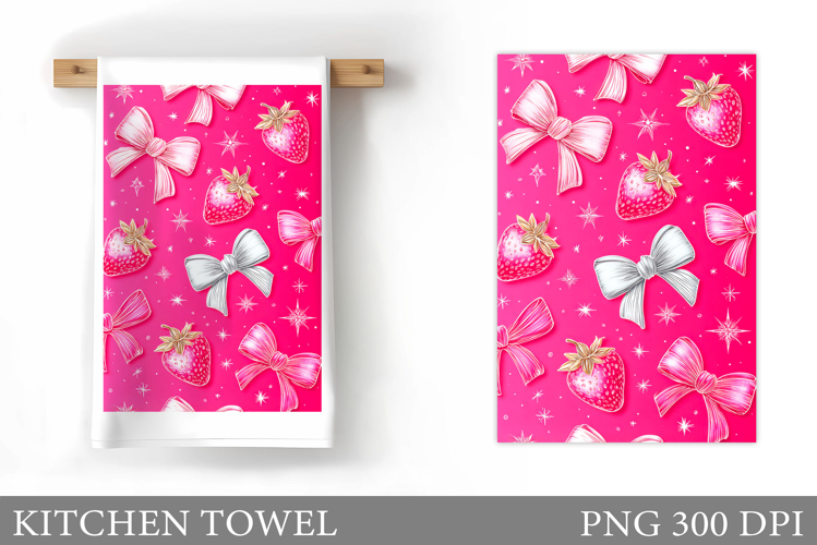 Strawberry Kitchen Towel Design. Strawberry Sublimation