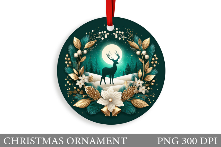 Reindeer Christmas Ornament. Christmas Deer Ornament Design
