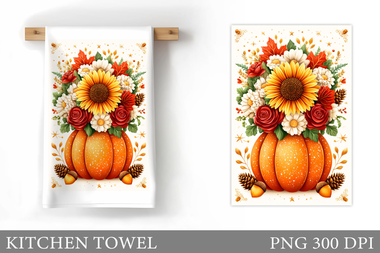 Fall Pumpkin Kitchen Towel. Fall Kitchen Towel Sublimation