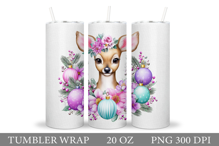 Christmas Deer Tumbler Sublimation. Christmas Tumbler Design