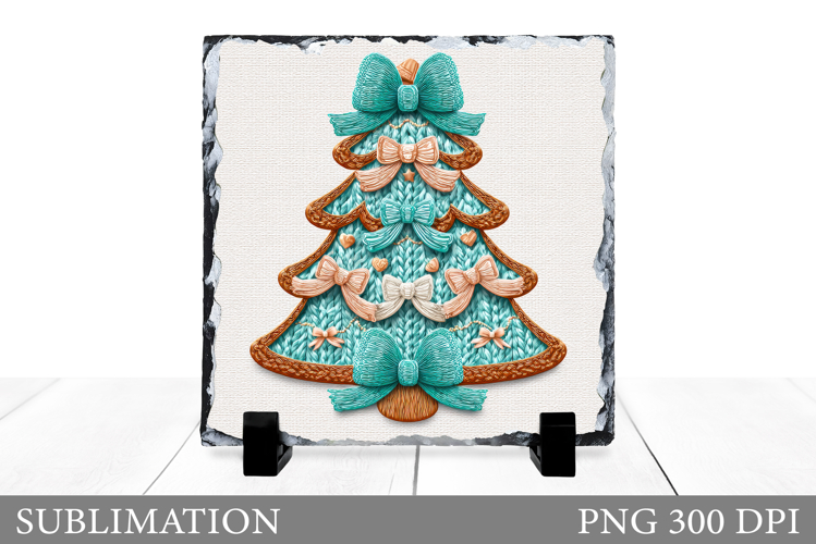 Crochet Christmas Tree Sublimation. Christmas Slate Design