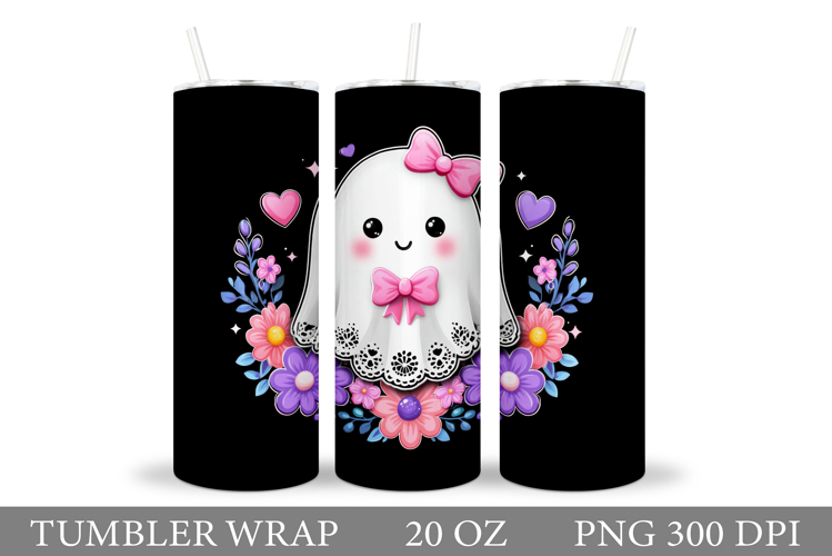 Cute Ghost Tumbler Design. Cute Ghost Sublimation