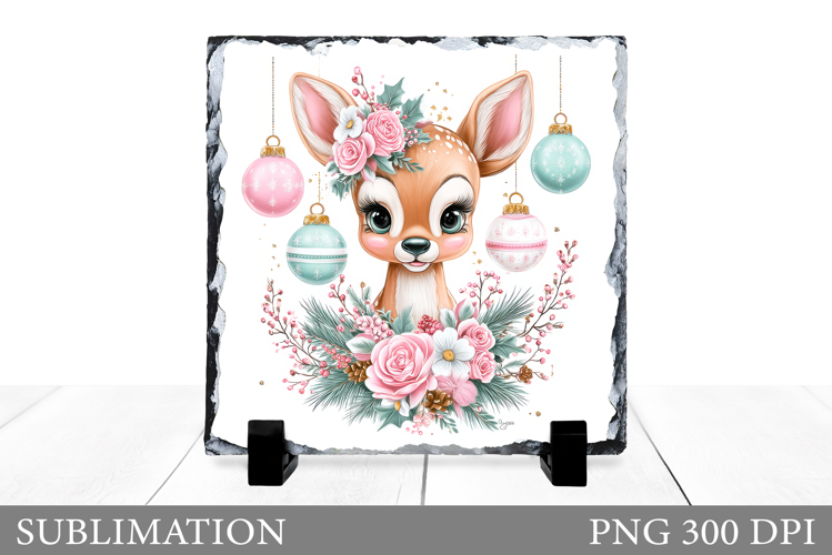 Christmas Deer Sublimation. Christmas Deer Slate Design