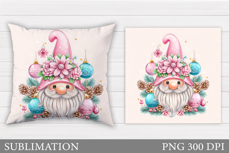 Christmas Gnome Pillow Design. Christmas Pillow Sublimation