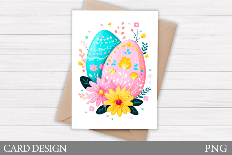 Easter Eggs Card Printable. Easter Card Design