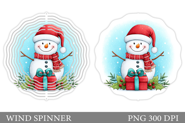 Christmas Wind Spinner. Cute Snowman Wind Spinner Design
