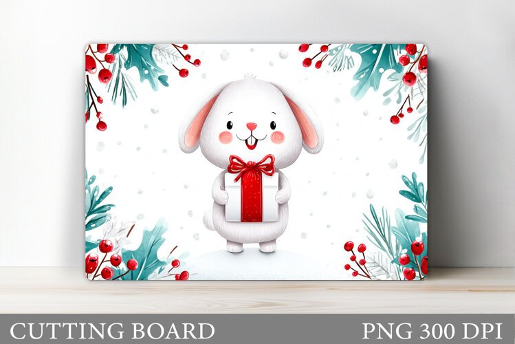 Christmas Bunny Cutting Board. Christmas Cutting Board example image 1