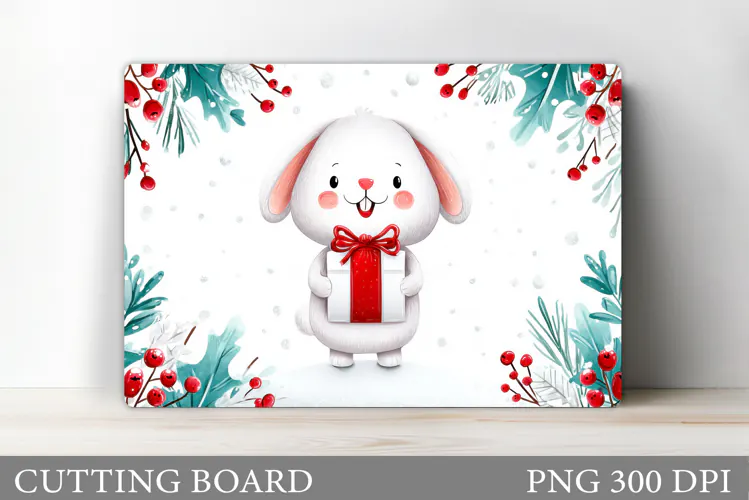Christmas Bunny Cutting Board. Christmas Cutting Board