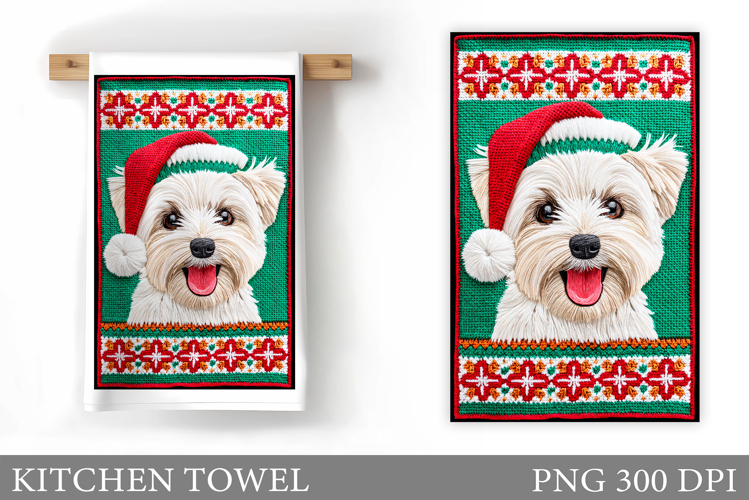 Christmas Dog Kitchen Towel. Christmas Kitchen Towel Design