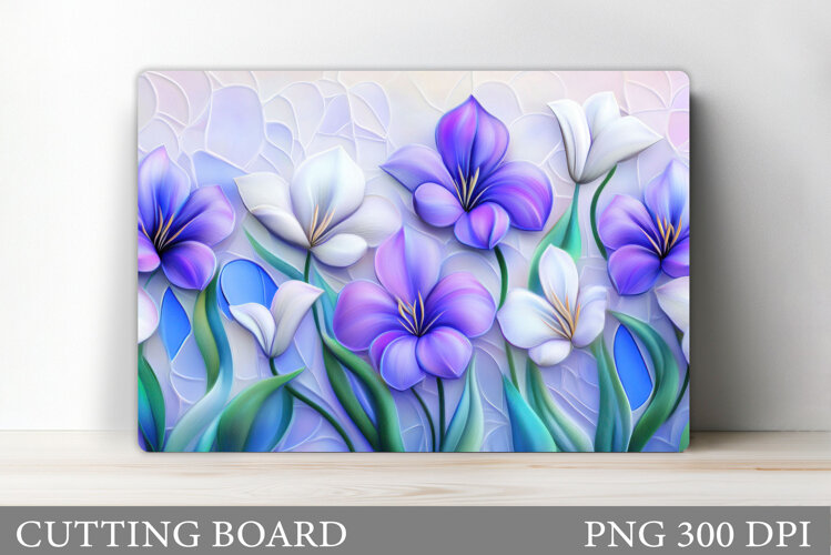 Floral Cutting Board Design. Flowers Cutting Board example image 1