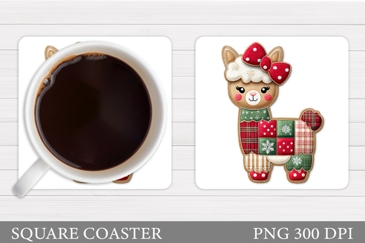Christmas Lama Coaster Design. Christmas Coaster Sublimation