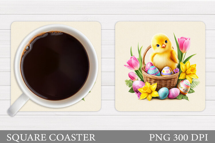 Easter Chick Coaster Design. Easter Coaster Sublimation example image 1
