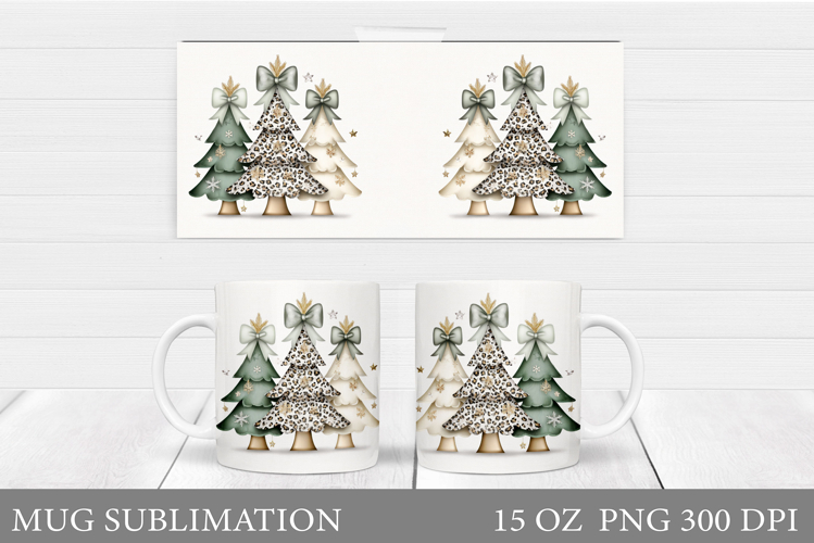 Christmas Tree Mug Sublimation. Christmas Tree Mug Design