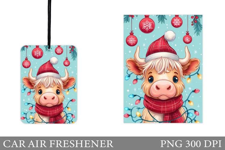 Christmas Cow Car Air Freshener. Christmas Car Air Freshener