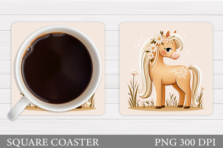 Cute Horse Coaster Design. Cute Horse Sublimation