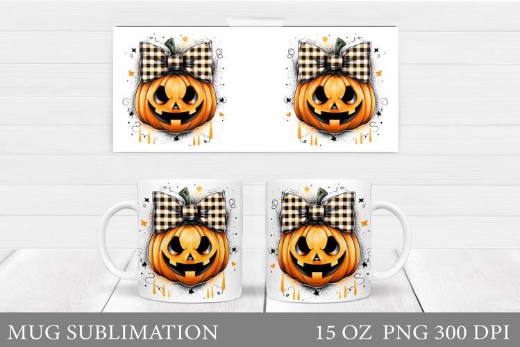 Halloween Pumpkin Mug Design. Halloween Mug Sublimation