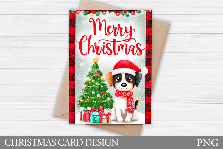 Christmas Card Design. Christmas Dog Card Printable