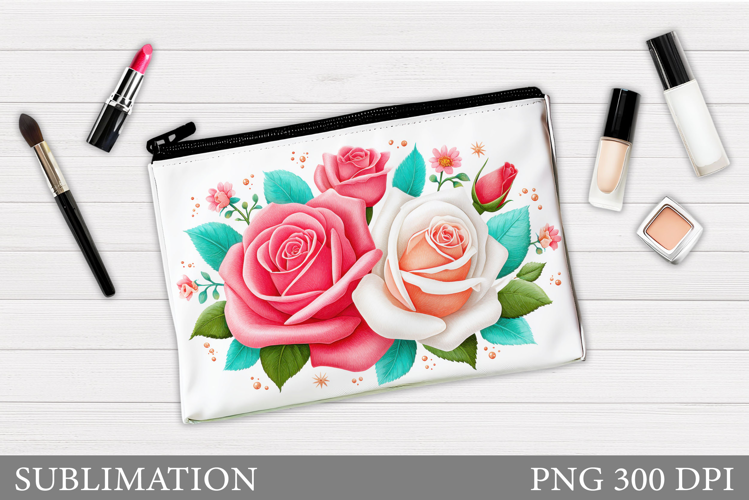 Roses Makeup Bag Design. Roses Sublimation