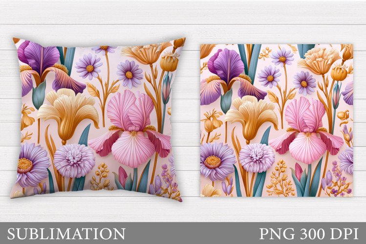 Flowers Pillow Design. Floral Pillow Sublimation