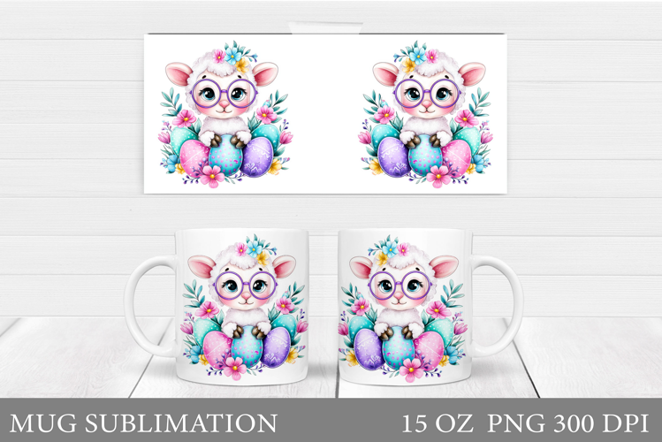 Lamb Easter Mug Sublimation. Easter Lamb Mug Design