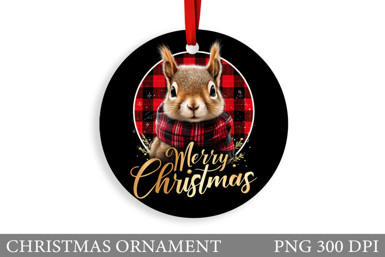 Cute Squirrel Christmas Ornament. Christmas Ornament Design