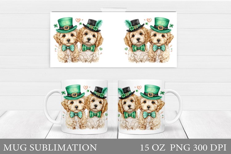 St Patrick Dog Mug Design. St Patrick Mug Sublimation