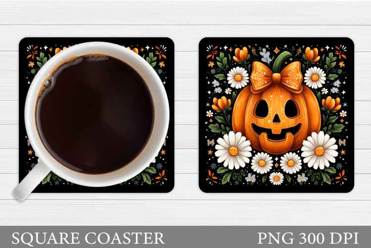 Halloween Pumpkin Coaster. Halloween Coaster Sublimation
