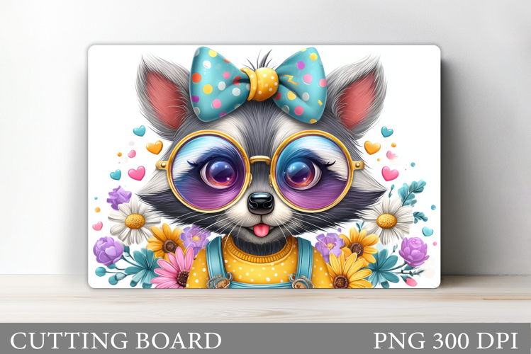 Cute Raccoon Cutting Board. Cute Raccoon Sublimation