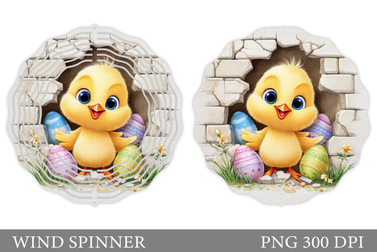 Easter Chick Wind Spinner. Easter Wind Spinner Sublimation example image 1