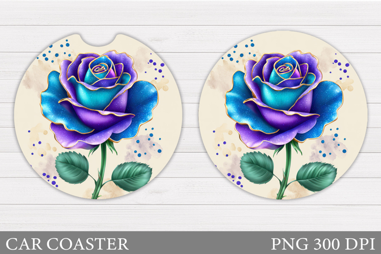 Roses Car Coaster Design. Rose Car Coaster Sublimation